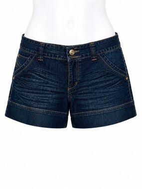 Size‎ 5 Insider Women’s Y2K Low Rise Denim Shorts Dark Wash Cuffed Jean Shorts